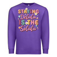 Purple staying delulu is the solulu Premium Sweatshirt - MaliasSmallBusiness