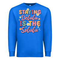 True Royal staying delulu is the solulu Premium Sweatshirt - MaliasSmallBusiness