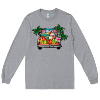 Heather Grey summer truck Long Sleeve Tee - CowhideDigitalArt
