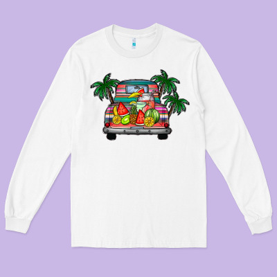 Summer Truck Long Sleeve Tee Designed By Cowhidedigitalart