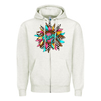 Oatmeal Heather racing sunflower front Zipper Hoodie - AdoDesignShop