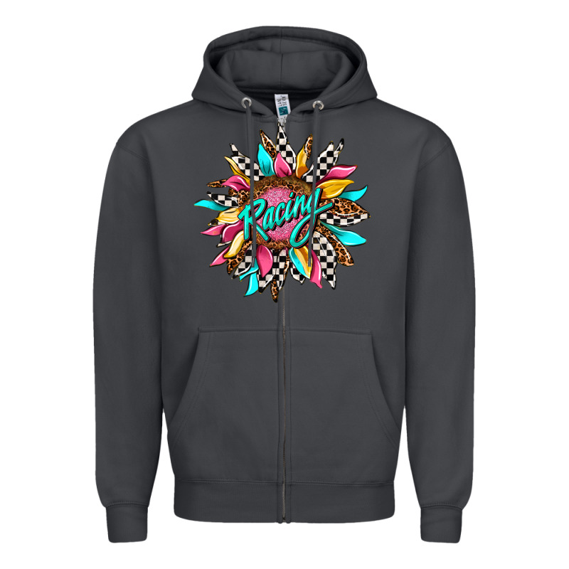 Racing Sunflower Front Zipper Hoodie by AdoDesignShop | Teevron