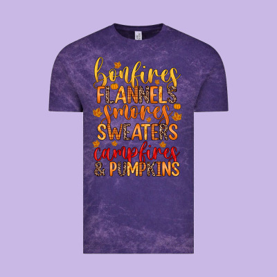 Bonfires Flannels S'mores Campfires And Pumpkins Vintage Tee Designed By Zillion Design Studio