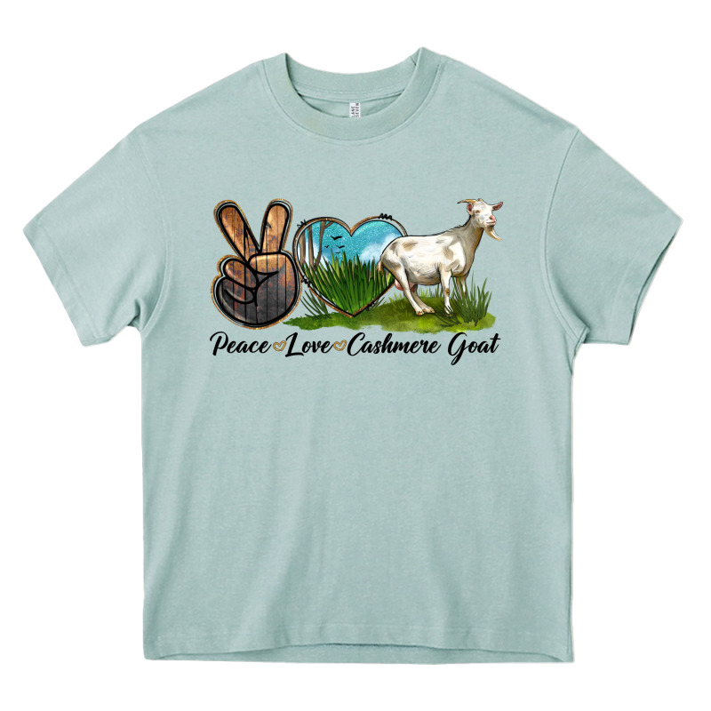 Peace Love Cashmere Goat Heavy Core Tee by LillyAllenDesigns | Teevron