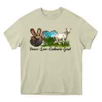 Mossy Peace Love Cashmere Goat Heavy Core Tee - LillyAllenDesigns