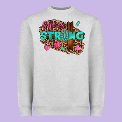 She Is Strong Heavyweight Sweatshirt Designed By Texasbilliewilder