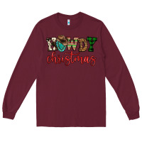 Burgundy howdy christmas Long Sleeve Tee - FaDigitalArtStudio