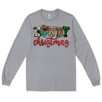 Heather Grey howdy christmas Long Sleeve Tee - FaDigitalArtStudio