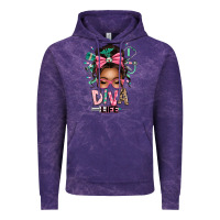 Cloud Purple afro messy bun diva life Vintage Hoodie - texasbilliewilder
