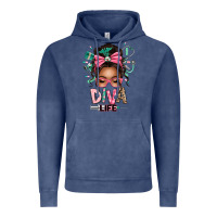 Vintage Denim afro messy bun diva life Vintage Hoodie - texasbilliewilder