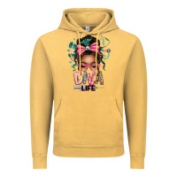 Vintage Mustard afro messy bun diva life Vintage Hoodie - texasbilliewilder