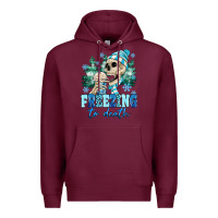 Burgundy Freezing To Death Premium Hoodie - MaliasSmallBusiness
