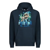 Navy Freezing To Death Premium Hoodie - MaliasSmallBusiness