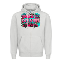 Dove Grey dibs on the driver background Zipper Hoodie - AdoDesignShop