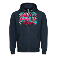 Navy dibs on the driver background Zipper Hoodie - AdoDesignShop