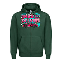 Sports Green dibs on the driver background Zipper Hoodie - AdoDesignShop