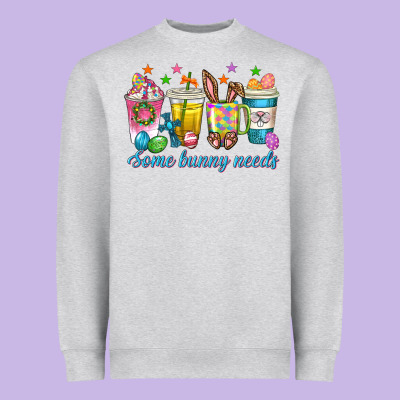 Some Bunny Needs Easter Coffee Cups Heavyweight Sweatshirt Designed By Texasbilliewilder