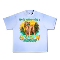 Grape Ice life is better with a golden retriever Urban Heavy Tee - texasbilliewilder