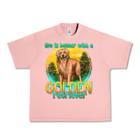Salmon life is better with a golden retriever Urban Heavy Tee - texasbilliewilder