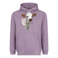 Lavender Texas Longhorn Calf Face Heavyweight Hoodie - LillyAllenDesigns