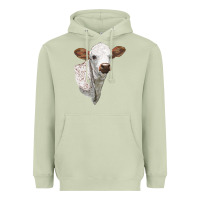 Matcha Texas Longhorn Calf Face Heavyweight Hoodie - LillyAllenDesigns