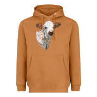Meerkat Texas Longhorn Calf Face Heavyweight Hoodie - LillyAllenDesigns