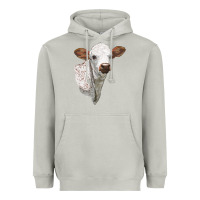 Moon Dust Texas Longhorn Calf Face Heavyweight Hoodie - LillyAllenDesigns