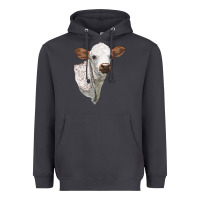 Smoke Texas Longhorn Calf Face Heavyweight Hoodie - LillyAllenDesigns