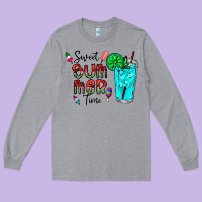 Sweet Summer Time Long Sleeve Tee Designed By Cowhidedigitalart