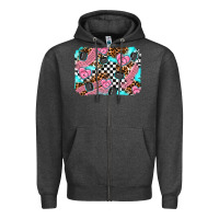 Charcoal Heather race day background Zipper Hoodie - AdoDesignShop