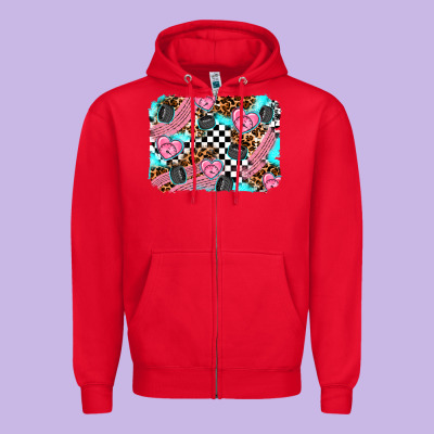 Race Day Background Zipper Hoodie Designed By Adodesignshop