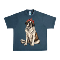 Midnight Navy st bernard with bandanna Urban Heavy Tee - texasbilliewilder