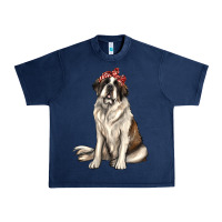 Navy st bernard with bandanna Urban Heavy Tee - texasbilliewilder