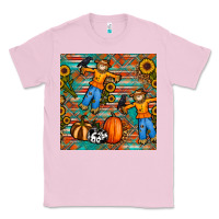 Bubblegum Pink fall scarecrow seamless pattern Classic Tee - BundleAndBundleShop
