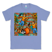 Colony Blue fall scarecrow seamless pattern Classic Tee - BundleAndBundleShop