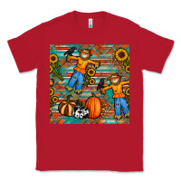 Red fall scarecrow seamless pattern Classic Tee - BundleAndBundleShop