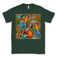 Sports Green fall scarecrow seamless pattern Classic Tee - BundleAndBundleShop