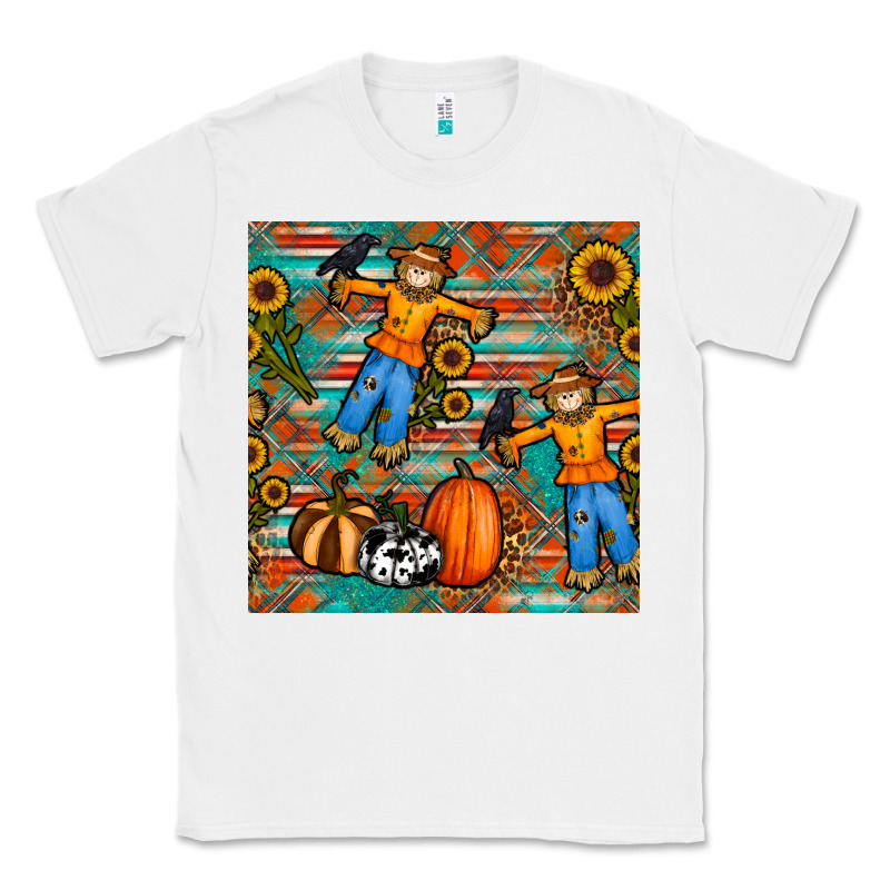Fall Scarecrow Seamless Pattern Classic Tee by BundleAndBundleShop | Teevron