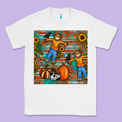 Fall Scarecrow Seamless Pattern Classic Tee Designed By Bundleandbundleshop