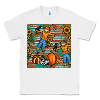 White fall scarecrow seamless pattern Classic Tee - BundleAndBundleShop