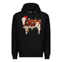 Black Christmas cow Premium Hoodie - MaliasSmallBusiness