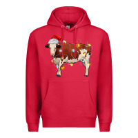 Cardinal Christmas cow Premium Hoodie - MaliasSmallBusiness