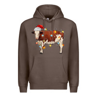 Coffee Christmas cow Premium Hoodie - MaliasSmallBusiness