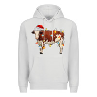 Dove Grey Christmas cow Premium Hoodie - MaliasSmallBusiness