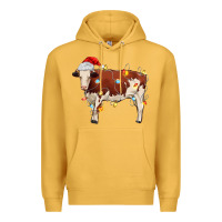 Mustard Christmas cow Premium Hoodie - MaliasSmallBusiness