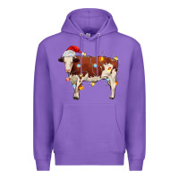 Purple Christmas cow Premium Hoodie - MaliasSmallBusiness