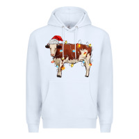 White Christmas cow Premium Hoodie - MaliasSmallBusiness