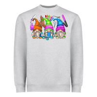 Heather Grey nail tech gnomes Heavyweight Sweatshirt - Zillion Design Studio