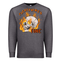 Charcoal Heather everything's fine Premium Sweatshirt - MaliasSmallBusiness