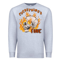 Heather Grey everything's fine Premium Sweatshirt - MaliasSmallBusiness